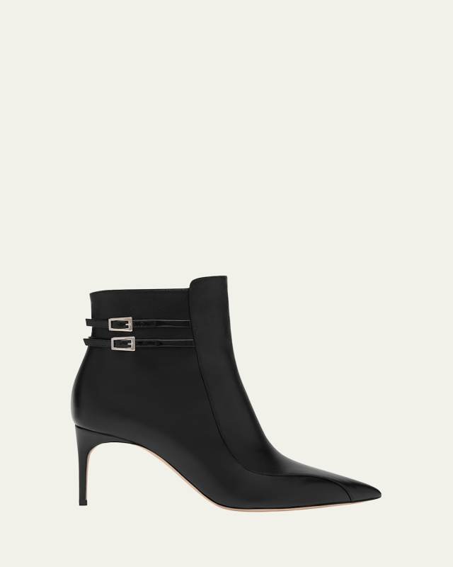 Giordana Nappa Leather Double-Buckle Booties